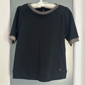 Juicy Couture Black w silver trim short sleeve shirt & zip up in the back